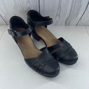 Clarks Women's Shoes Emily Daisy Black Leather Pumps Size 37 6.5